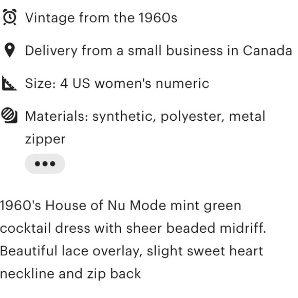 Vintage 1960s, 
House of NuMode cocktail dress sheer beaded midriff.
US 4. - Picture 9 of 9